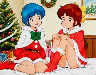 サンタコス,Santa Costume,圣诞装,同人CG图,魔女っ子,Magical Girl,魔法少女